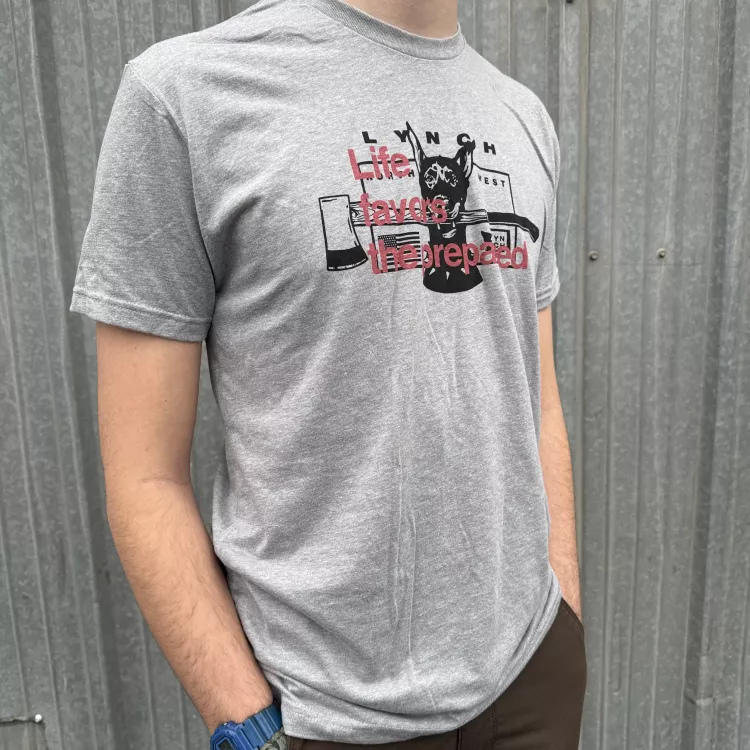 Next Level "Life Favors the Prepared" Light Gray T-Shirts